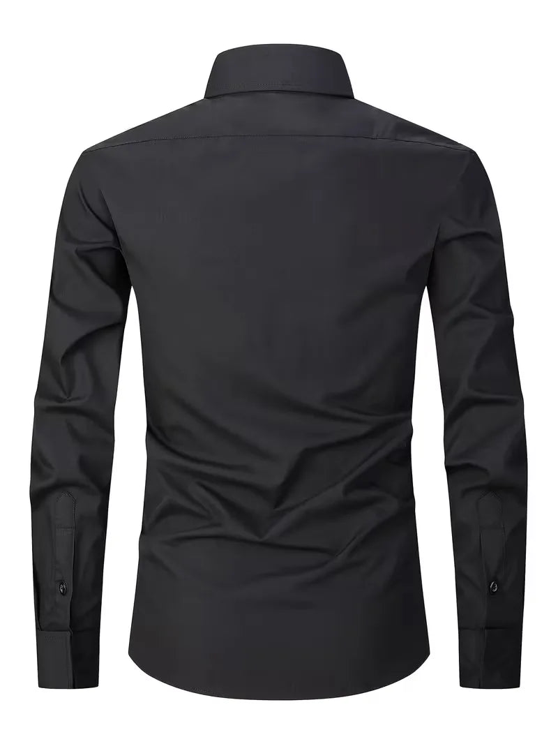 Mens Mandarin Collar Dress Shirt
