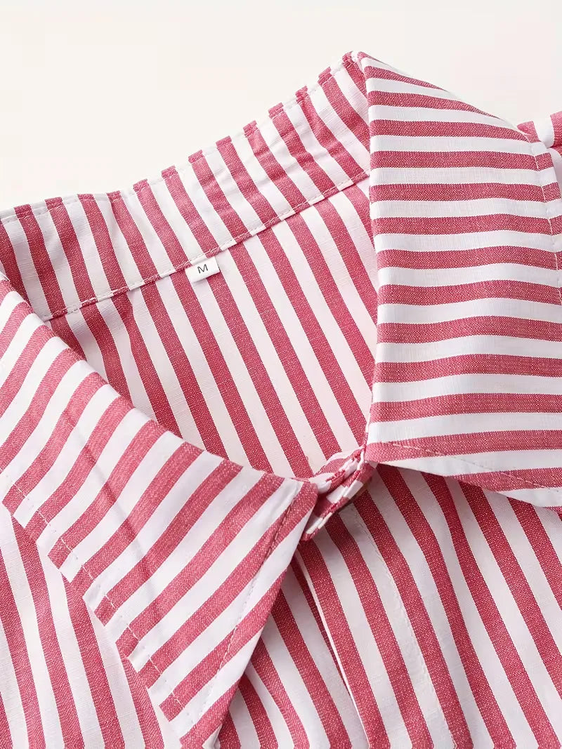 Mens Striped Casual Shirt Slim Fit