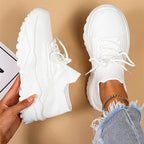 Orthopedic Platform Sneakers Knit Mesh Arch Support Comfort
