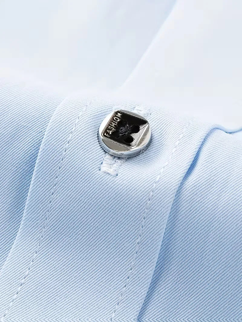Mens Slim Fit Mandarin Collar Shirt
