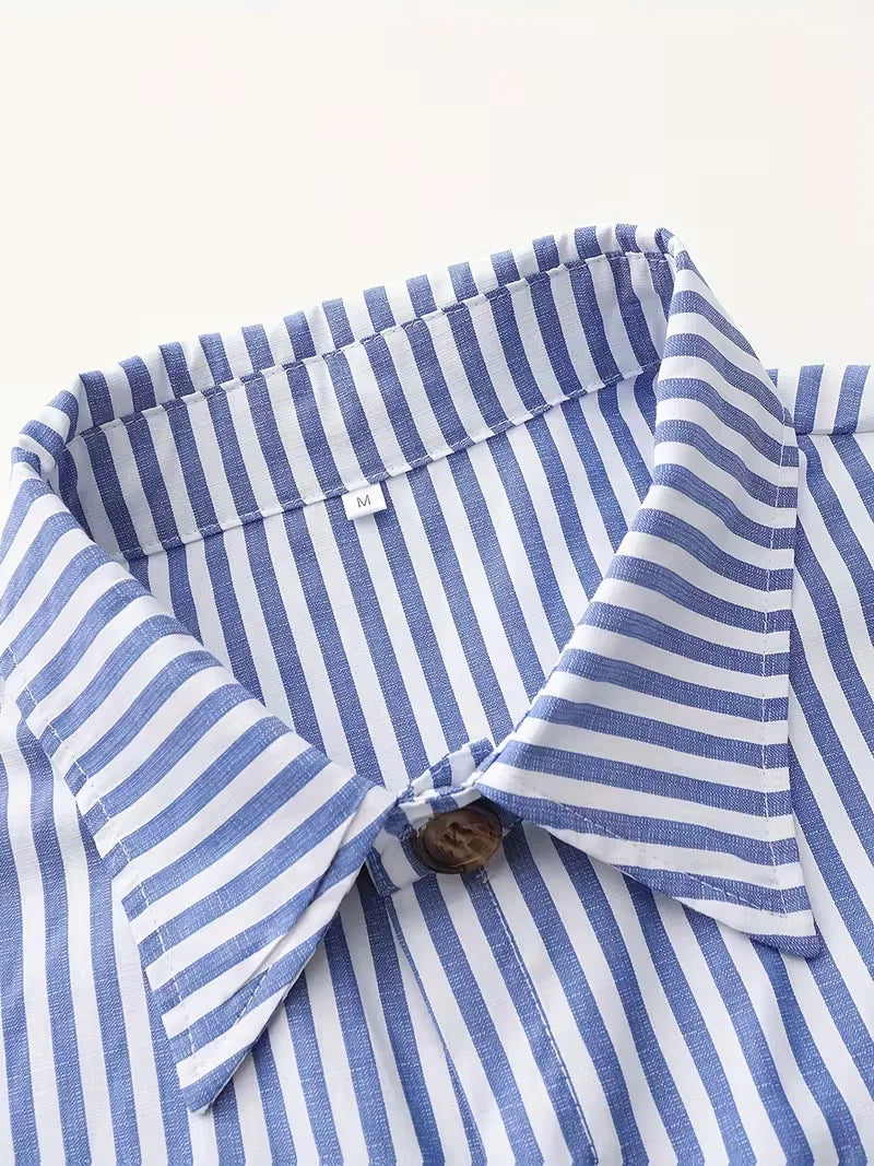 Mens Striped Casual Shirt Slim Fit