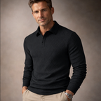 Mens Polo Long Sleeve Textured Five Color