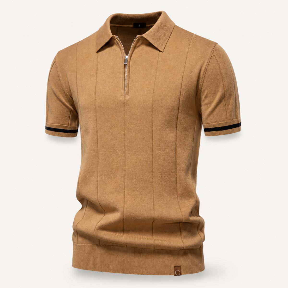 Mens Short Zip Polo Classic Collar