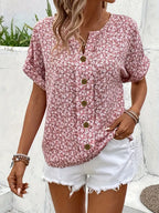 Floral Print Blouse Button-Up