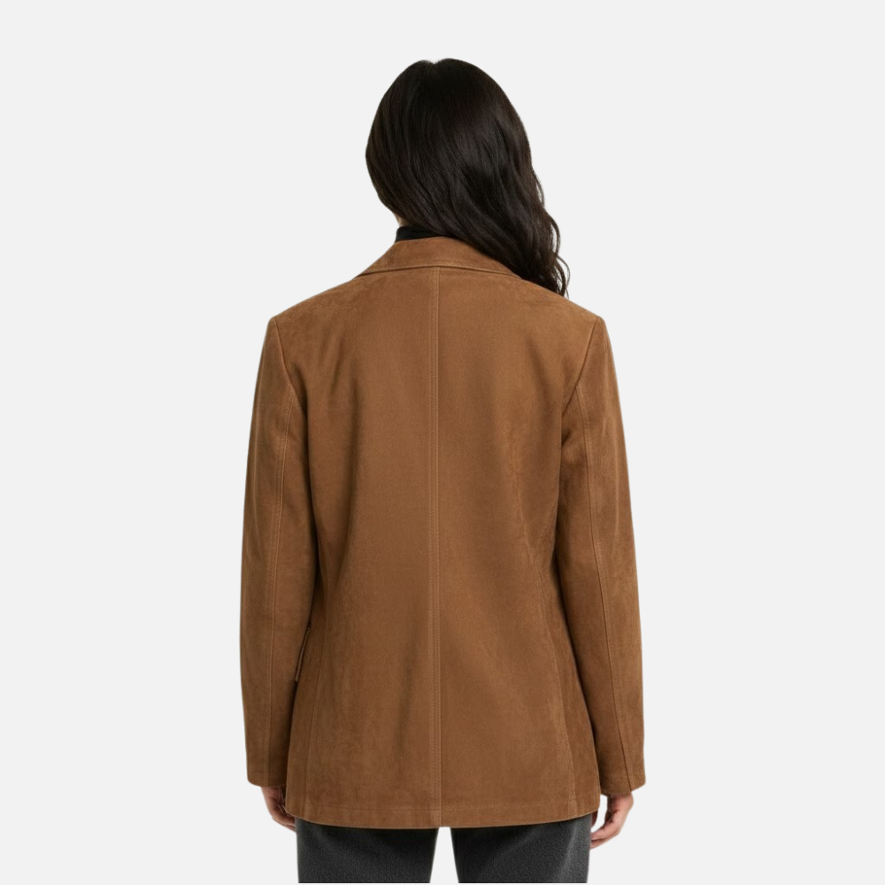 Emma | Fall Suede Buttoned Jacket with Pointed Collar