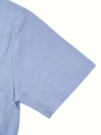 Mens Short Sleeve Linen Shirt Chest Pocket