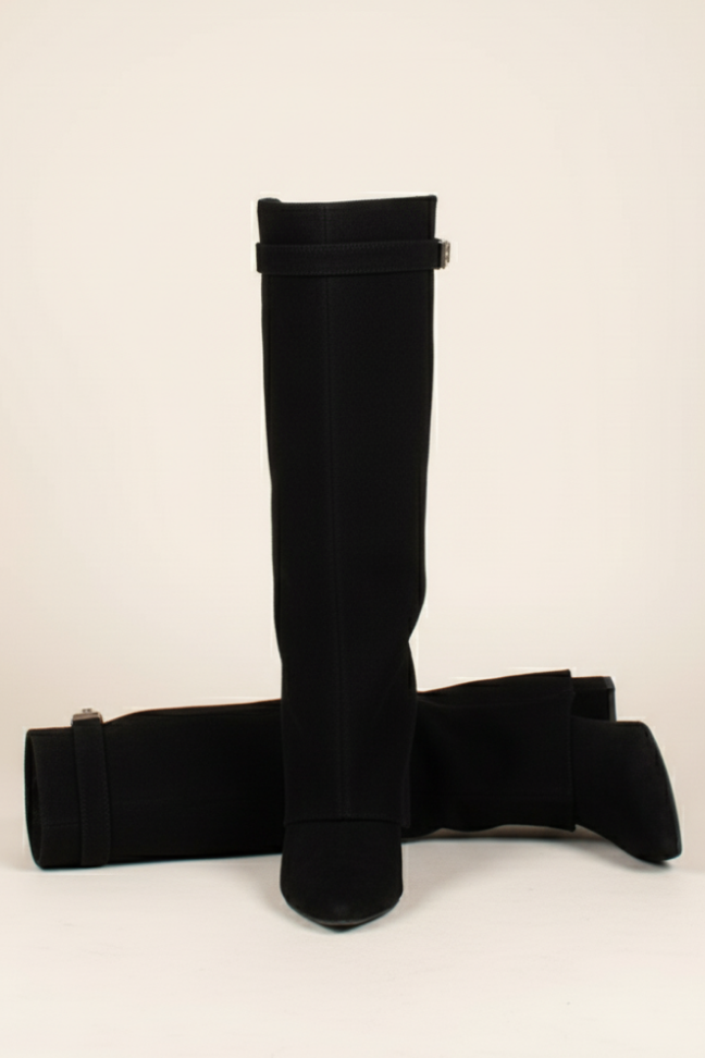 Fall Suede Slouch Knee-High Boots — Foldover Shaft Minimalist Design