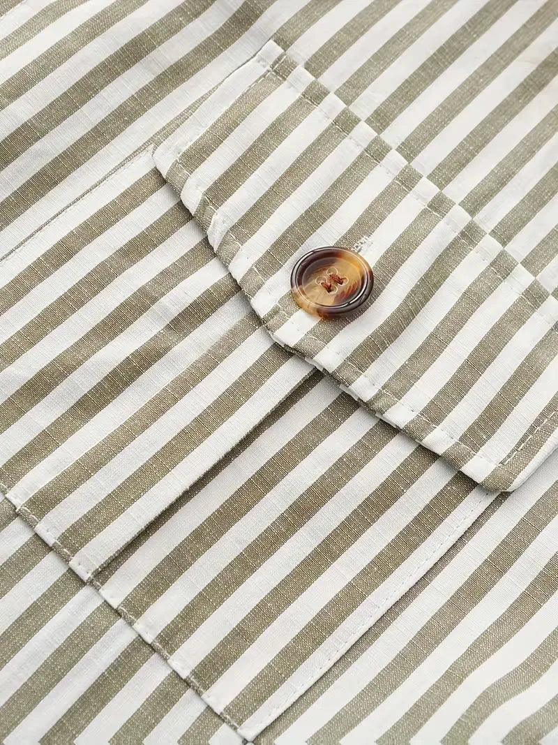 Mens Striped Casual Shirt Slim Fit