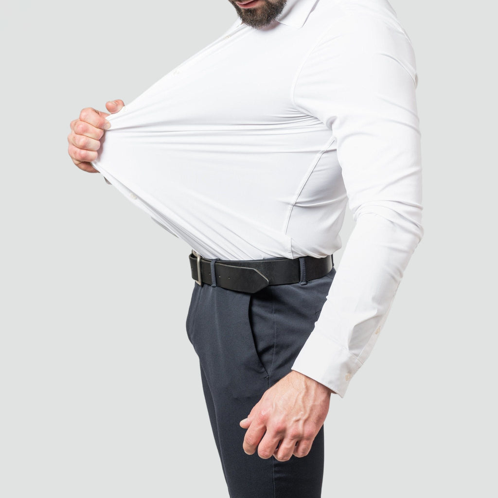 Mens Stretch Shirt Wrinkle Free Slim Fit Long Sleeve