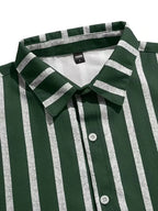 Mens Short Sleeve V Neck Stripe Shirt