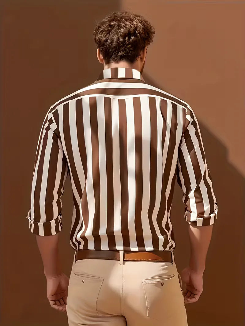 Mens Slim Fit Casual Shirt Two Tone
