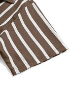 Mens Short Sleeve V Neck Stripe Shirt