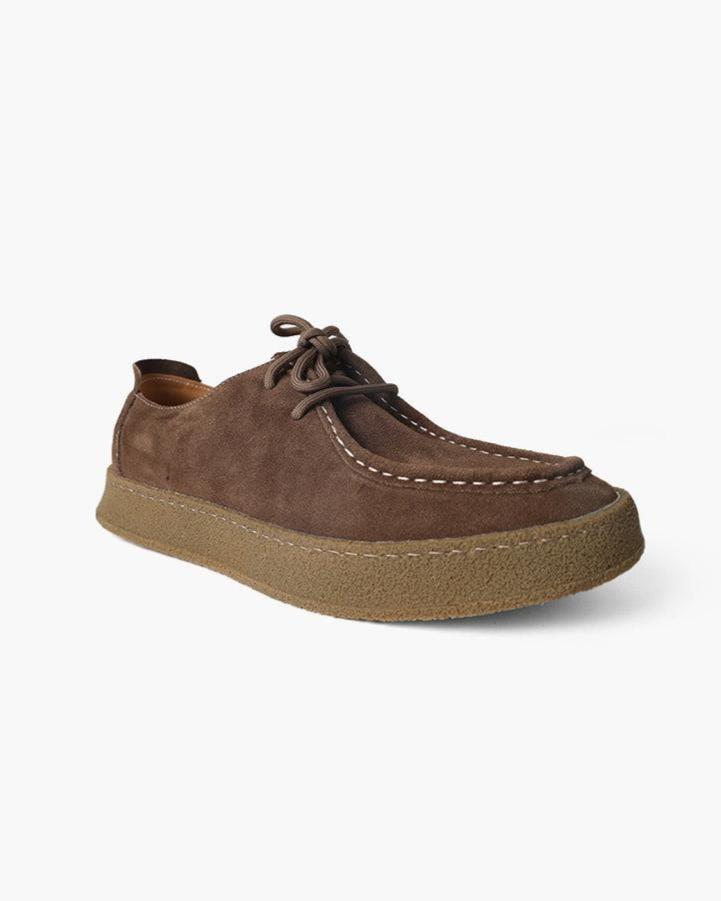Mens Suede Moccasin Lace Up Crepe Sole Three Color