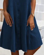 Denim Look Shirt Dress Button-Down