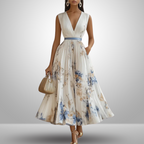 Flowy Sleeveless Maxi Dress V-Neck