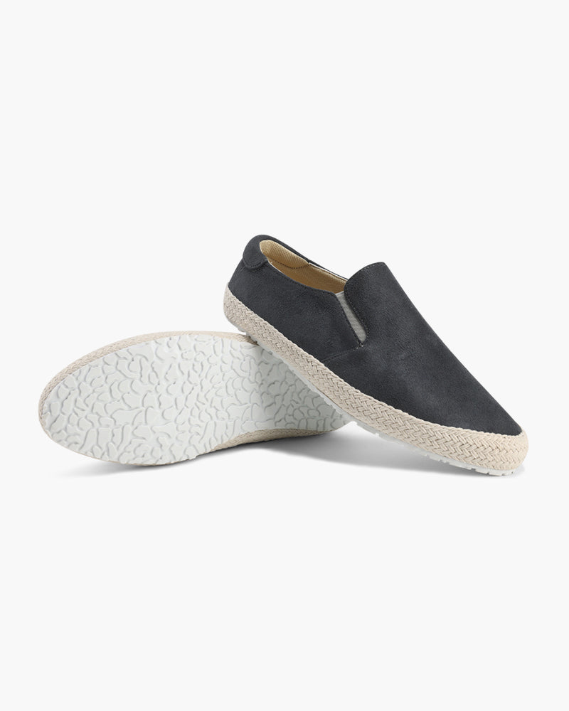 Mens Espadrille Slip On Shoes Suede Jute Sole Five Color