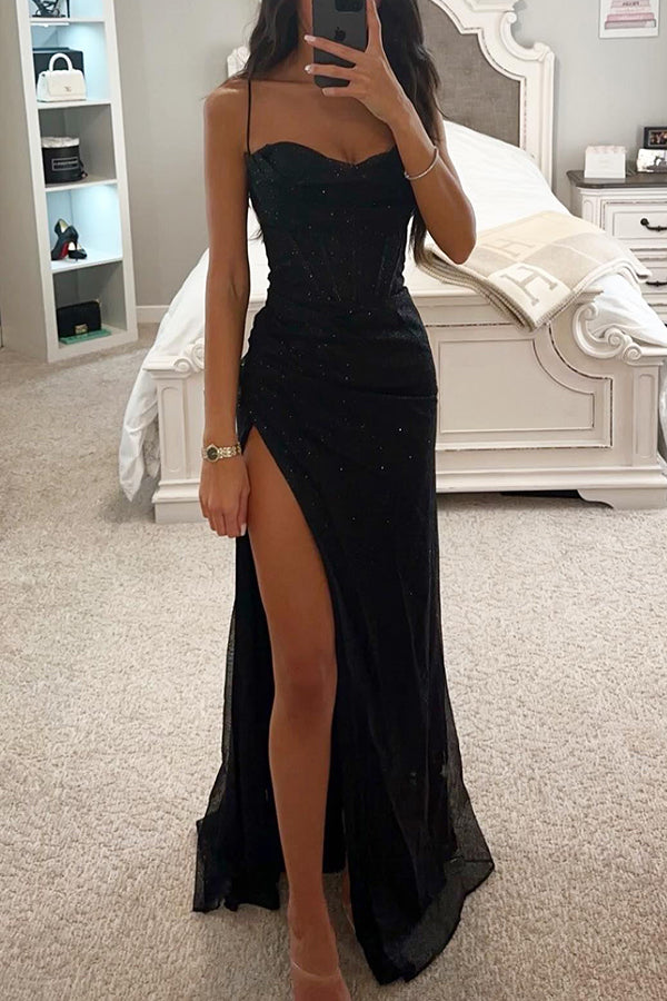 Womens Glitter Maxi Gala Dress Bodycon