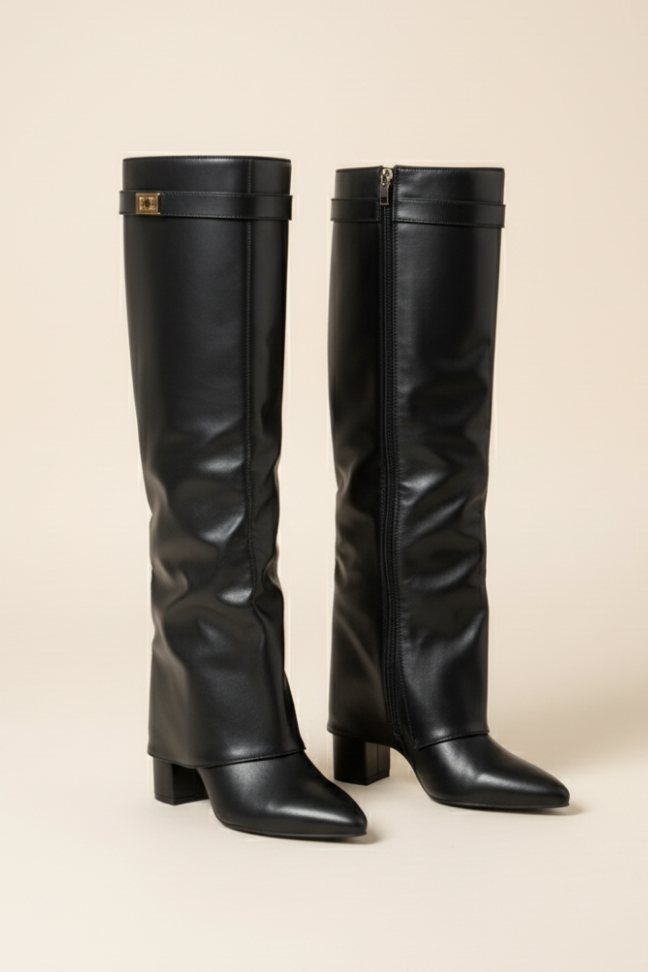 Fall Suede Slouch Knee-High Boots — Foldover Shaft Minimalist Design