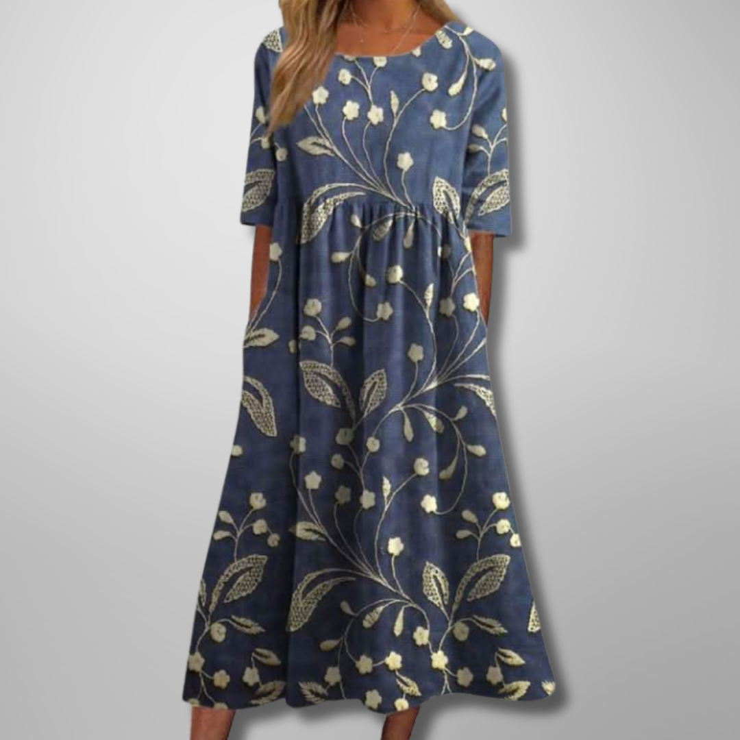 Floral Midi Dress Relaxed Fit