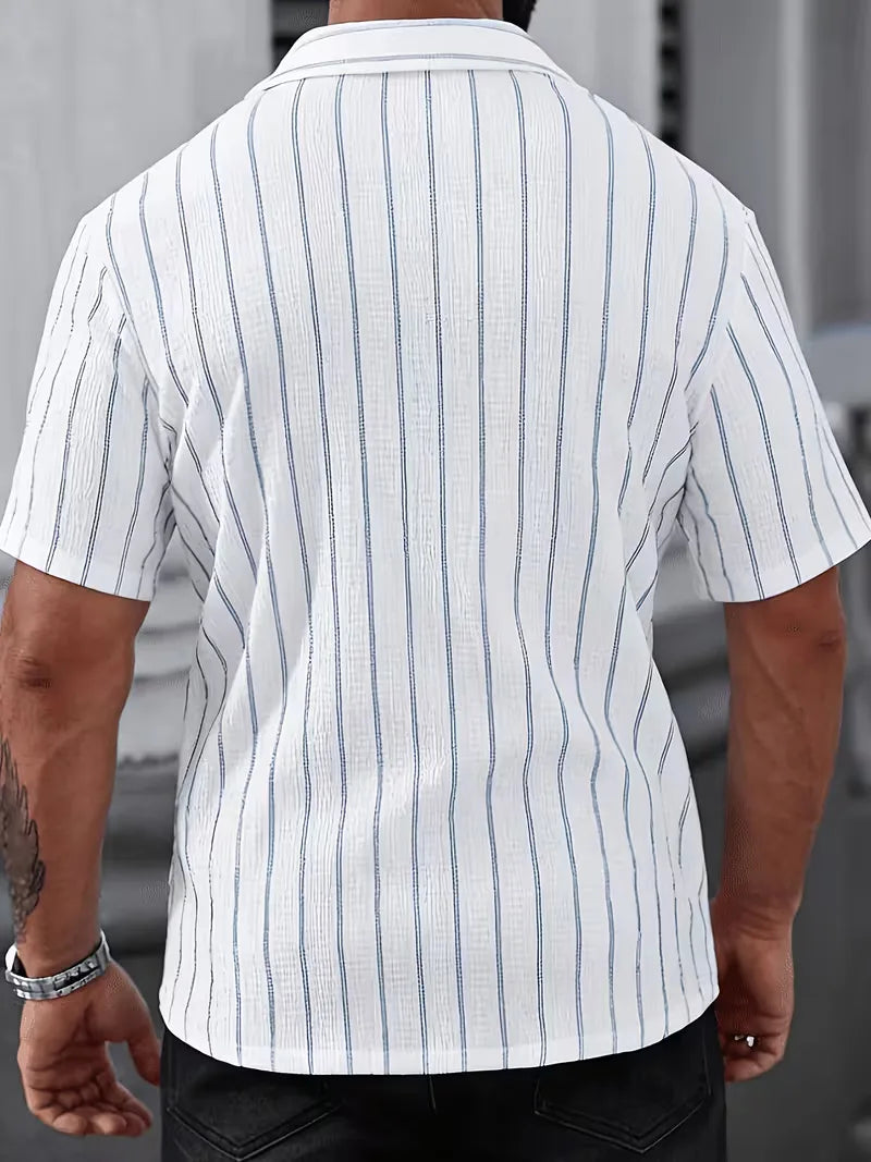 Mens Two Tone Vertical Stripe Shirt