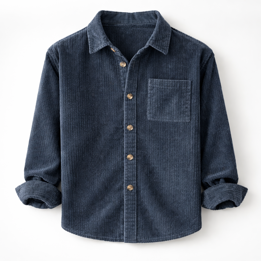 Mens Ribbed Knit Shirt Long Sleeve Three Color