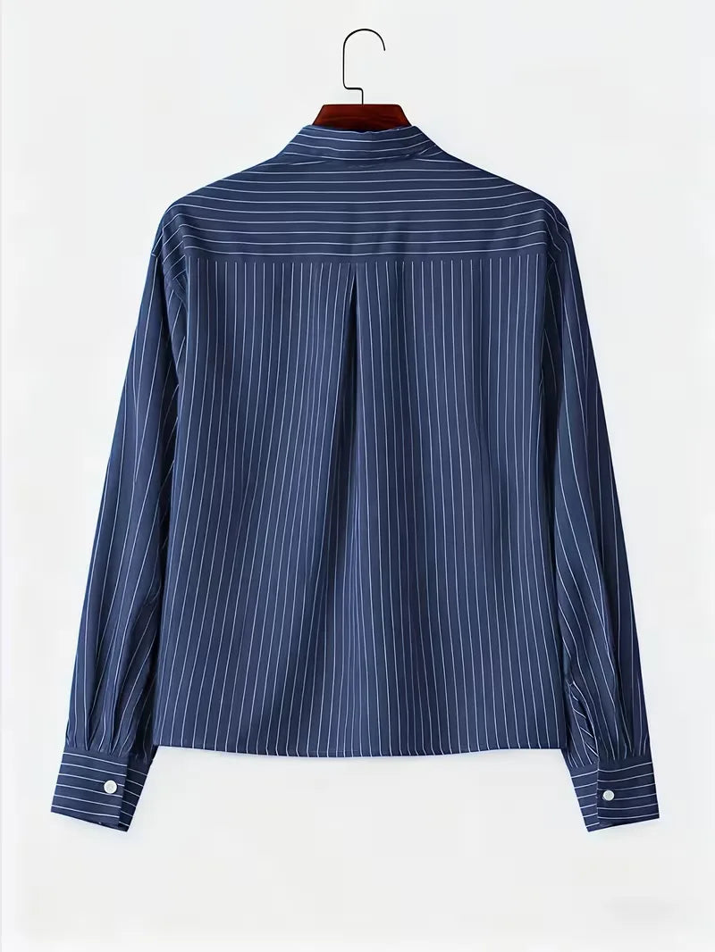Mens Vertical Stripe Long Sleeve Shirt