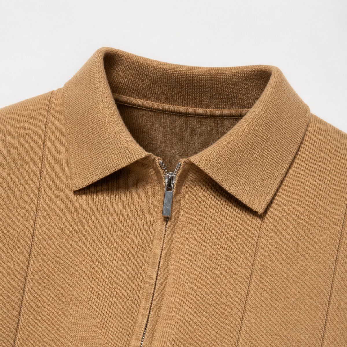 Mens Short Zip Polo Classic Collar