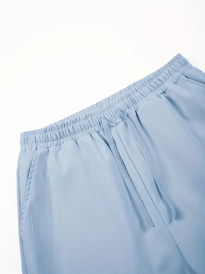 Mens Loose Fit Shorts Elastic Waist Drawstring