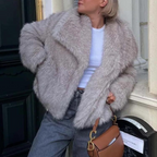 Faux Fur Winter Coat Plush Soft Warm Look Cosy