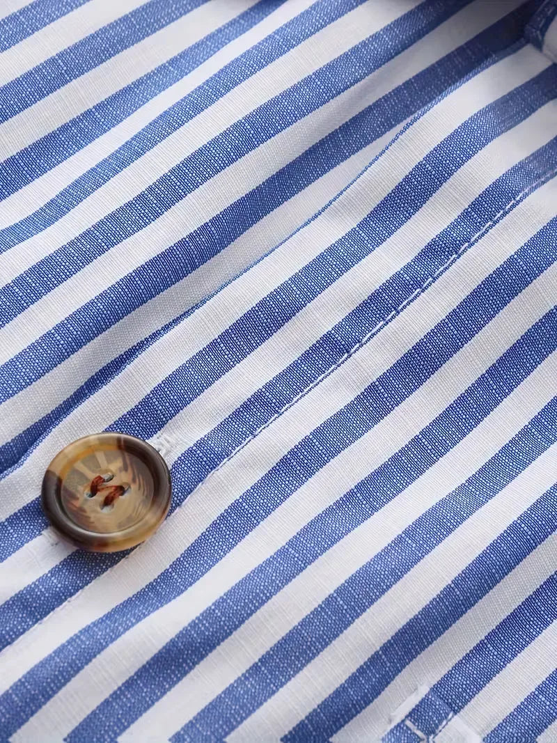 Mens Striped Casual Shirt Slim Fit