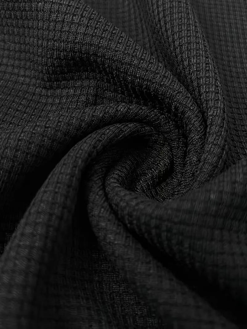 Mens Short Sleeve V Neck Waffle Polo