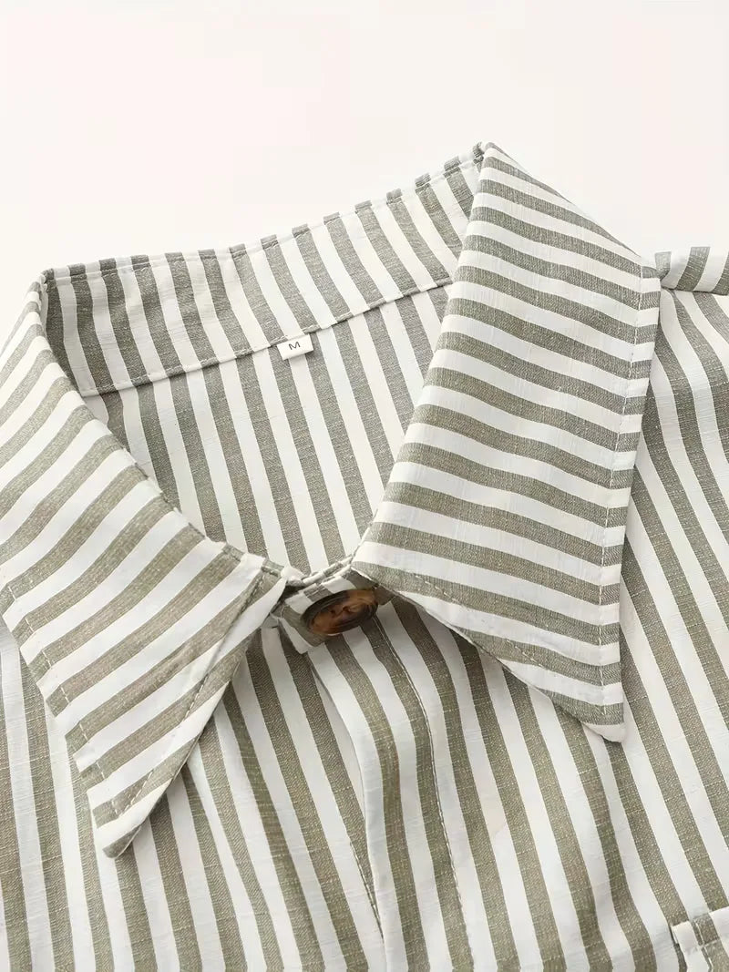 Mens Striped Casual Shirt Slim Fit