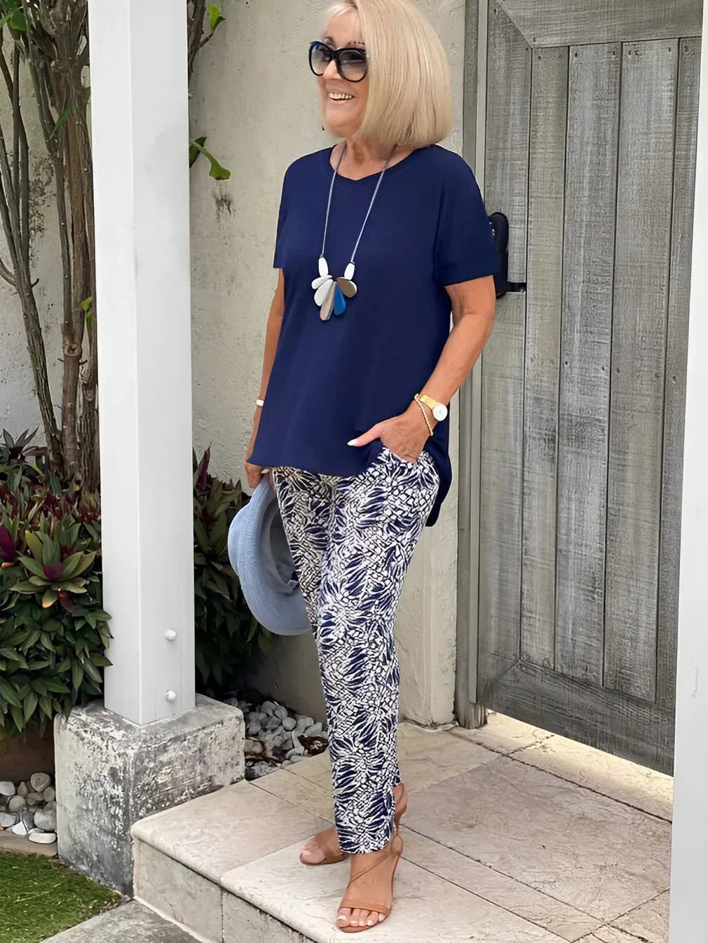 Two-Piece Set Blouse Wide-Leg Pants