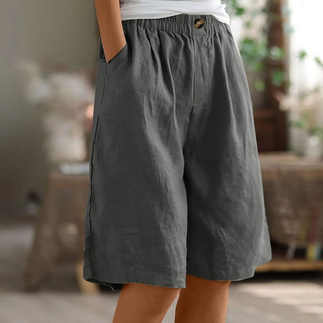 Womens Wide Leg Shorts Pockets Five Color
