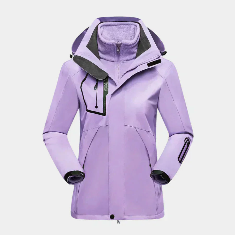 Women's Ski Jacket Long Sleeve Removable Inner Winter Outerwear
