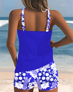 Two-Piece Swimsuit Floral Tank Shorts