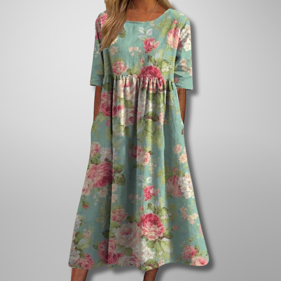 Floral Midi Dress Relaxed Fit