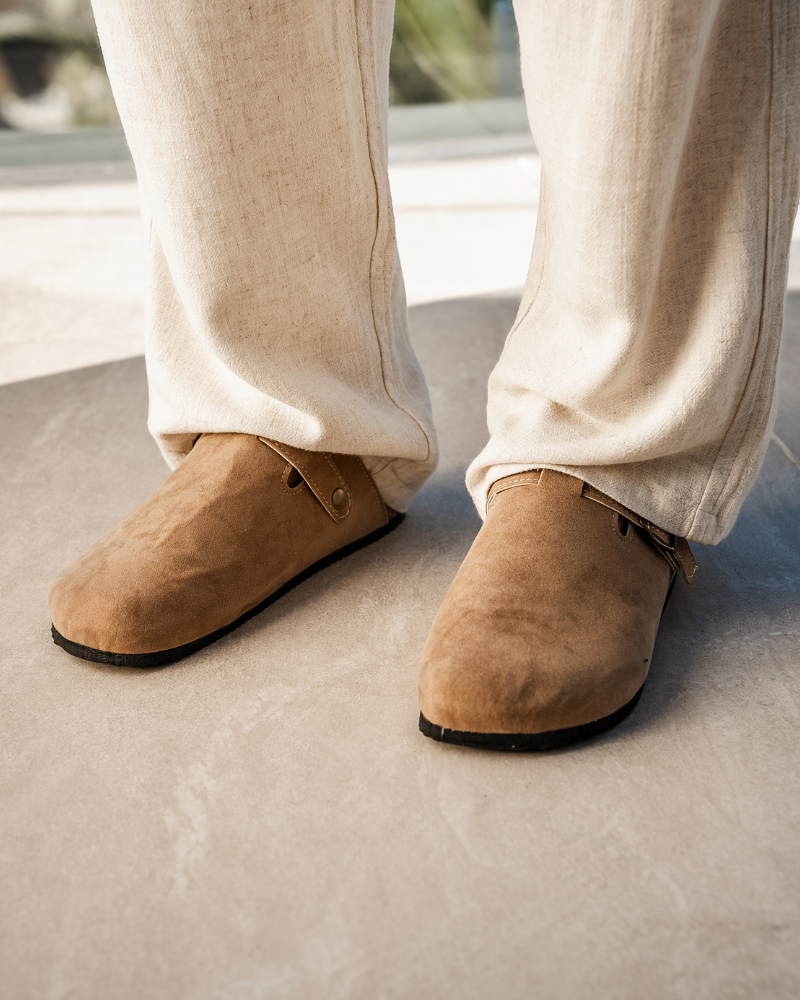 Mens Suede Clog Ergonomic Footbed Five Color