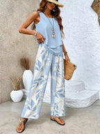 Two-Piece Set Sleeveless Top Wide-Leg Pants