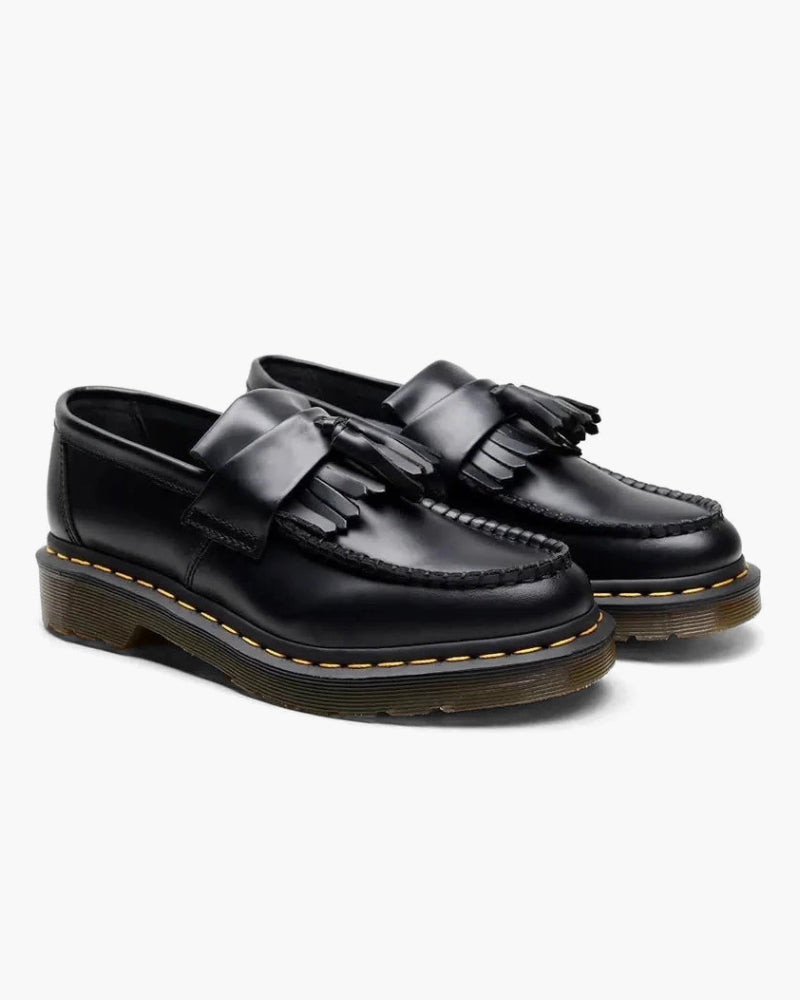Mens Leather Loafer Tassel Profile Sole Black