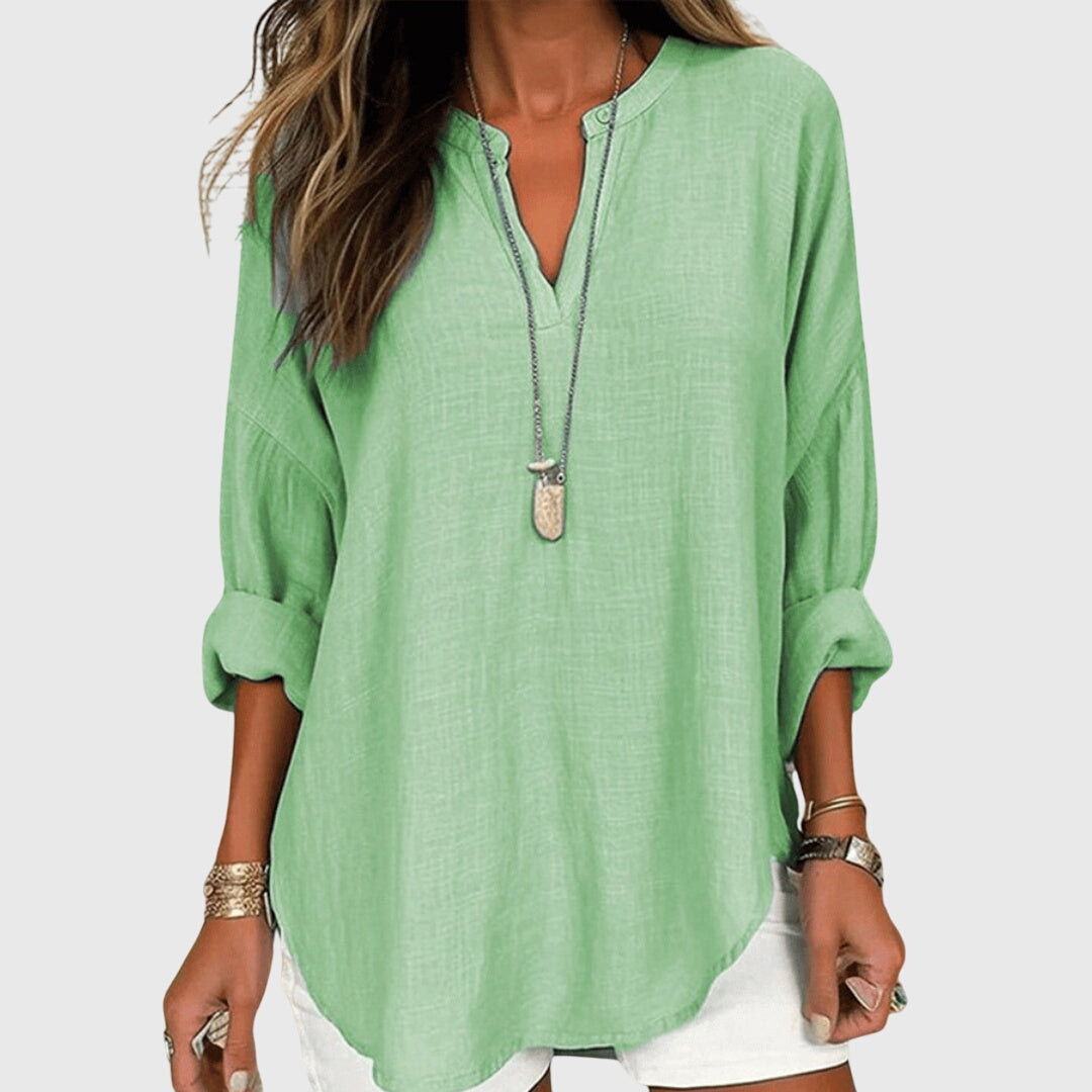 Womens Loose Fit Top Long Sleeve Five Color