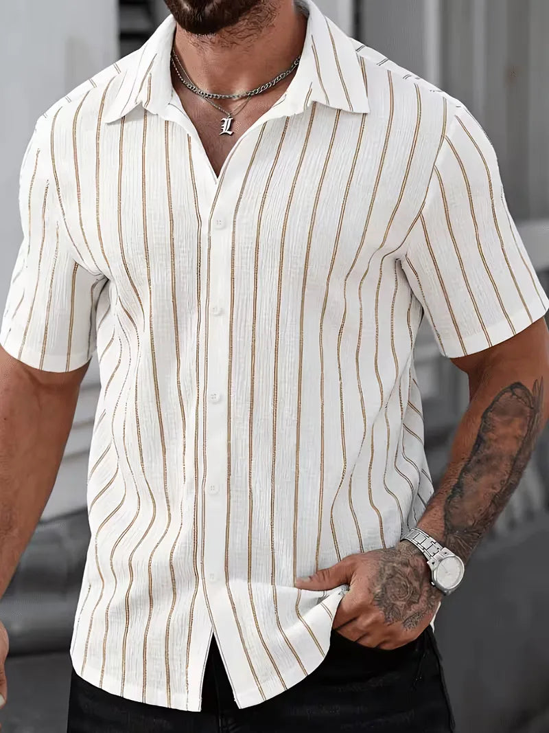 Mens Two Tone Vertical Stripe Shirt