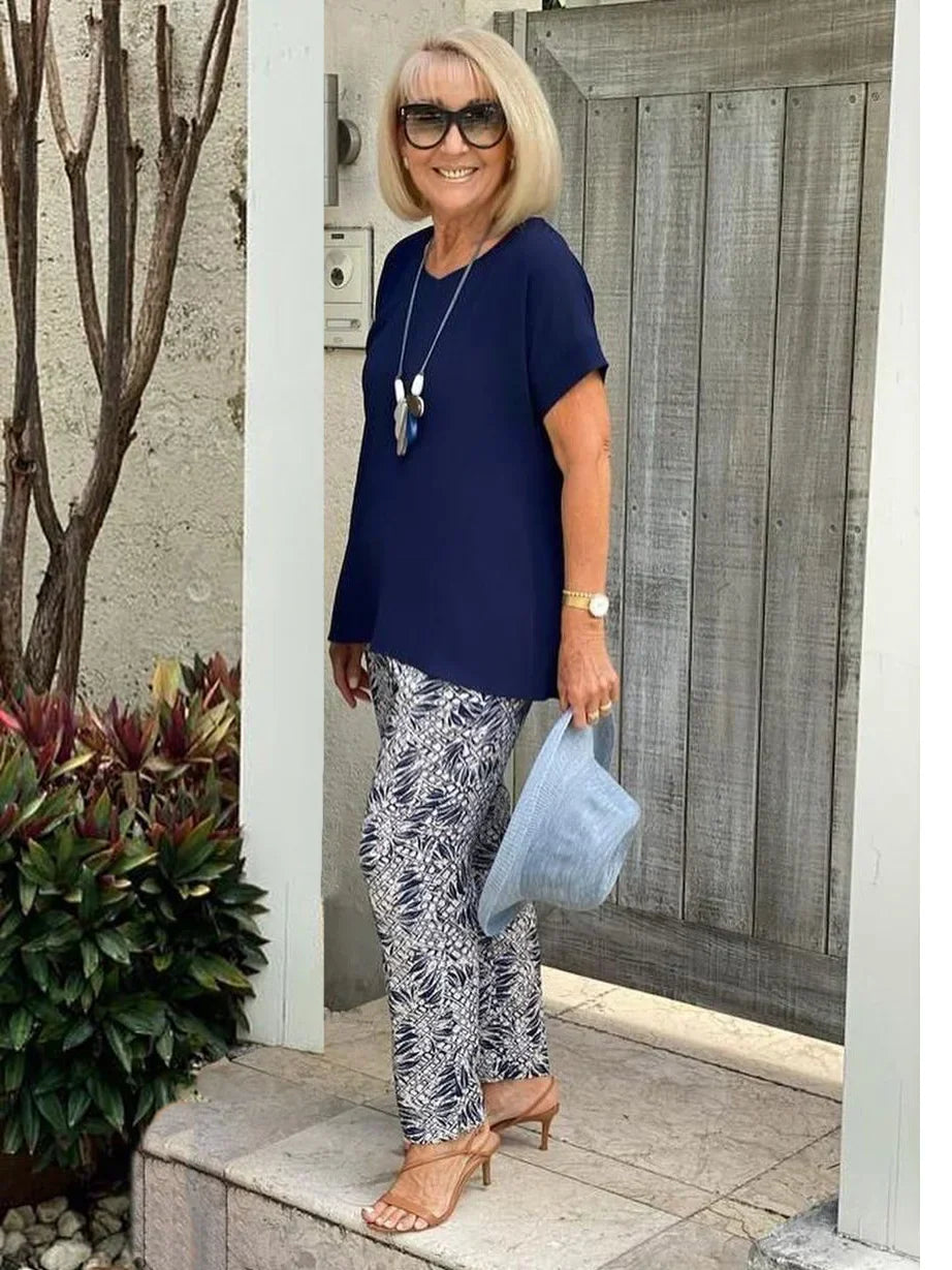Two-Piece Set Blouse Wide-Leg Pants