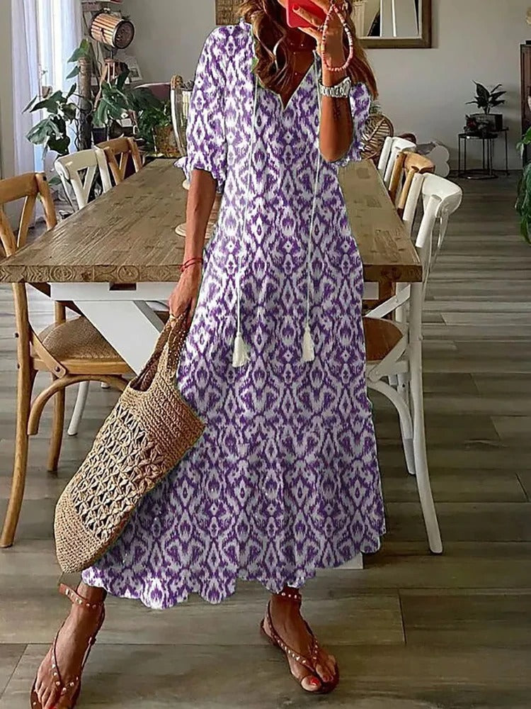 Womens Boho Maxi Dress Floral Print Five Style