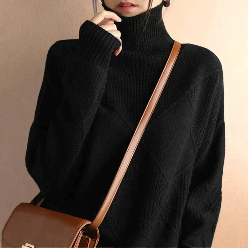 Women's Turtleneck Sweater Warm Knit Cozy Casual Winter