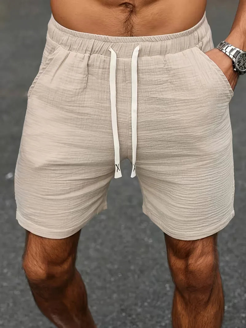 Mens Casual Shorts Elastic Waist Drawstring