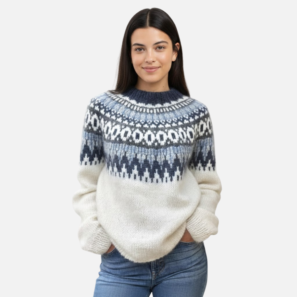 Alethea | High-Quality Wool Sweater with Nordic Pattern for Women
