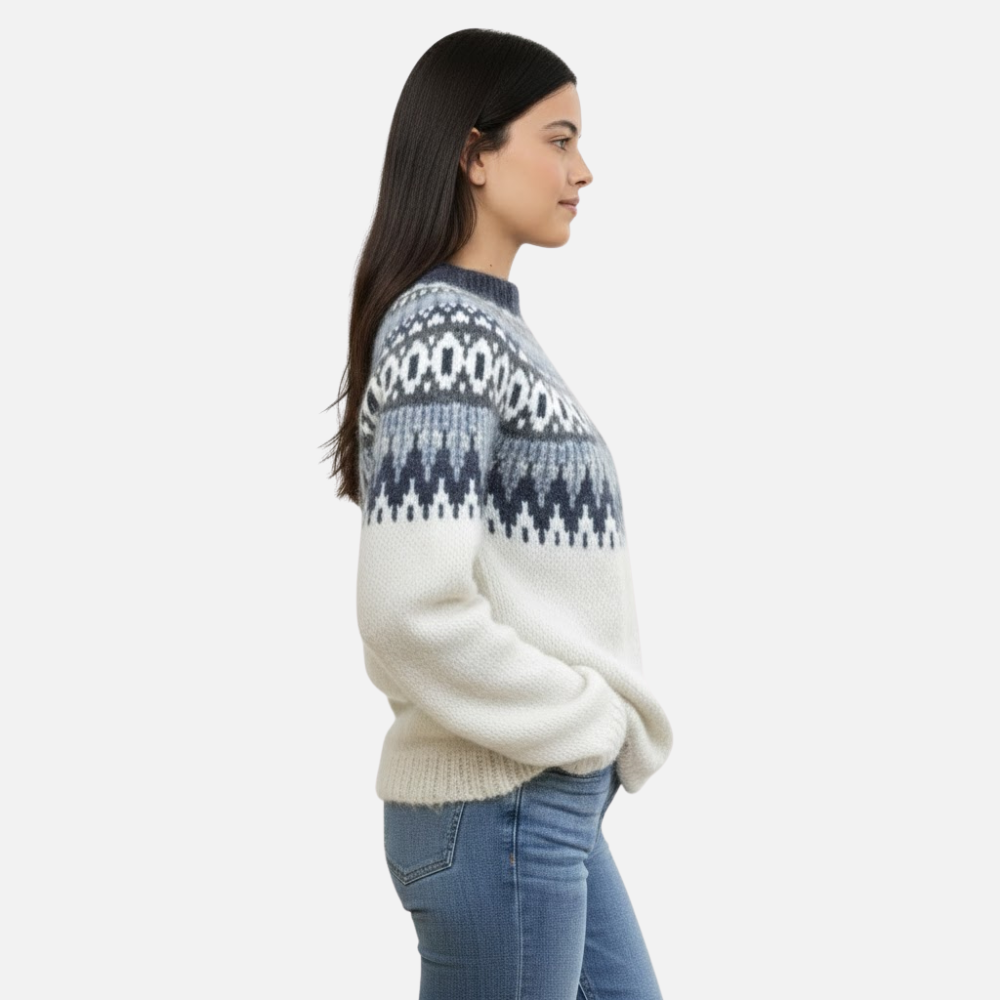 Alethea | High-Quality Wool Sweater with Nordic Pattern for Women