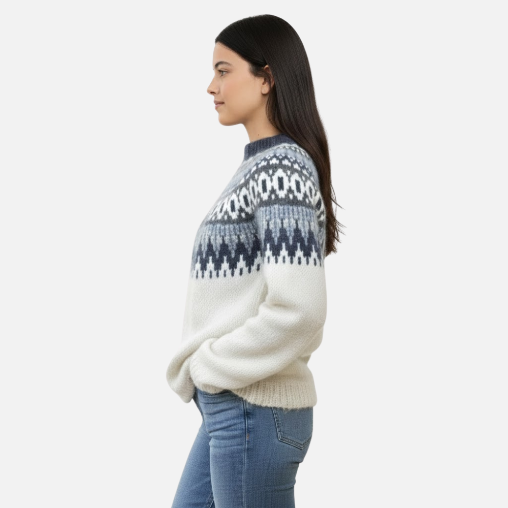 Alethea | High-Quality Wool Sweater with Nordic Pattern for Women