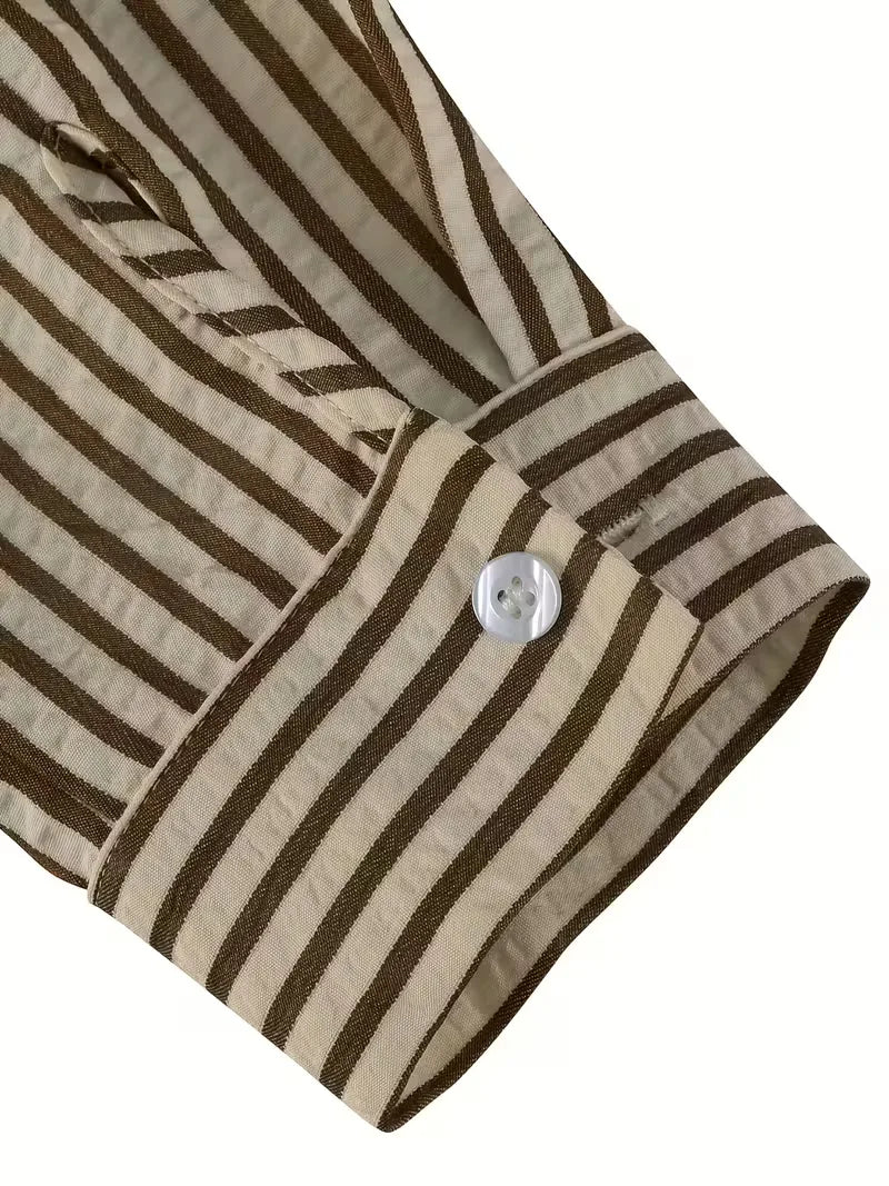 Mens Vertical Stripe Casual Shirt